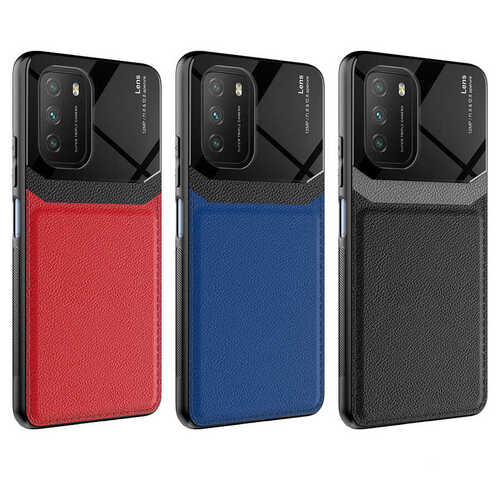 Redmi Note 9 4G Kılıf Deri Görünümlü Tasarım Sert Arka Kapak