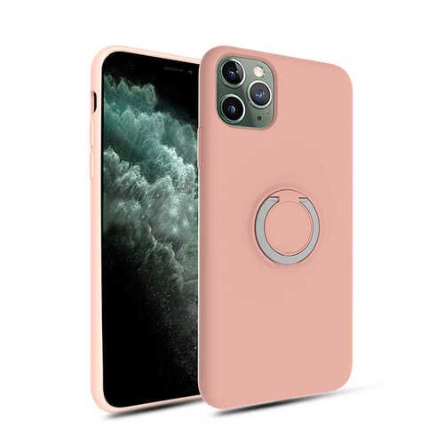 iPhone 11 Pro Max El İzi Yapmayan Yüzüklü Mat Silikon Plex Kılıf