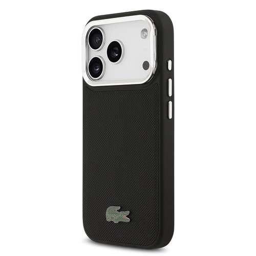 Apple iPhone 17 Pro Kılıf Lacoste Orjinal Lisanslı M-safe Şarj Özellikli PU Pike Desenli Standlı Metal Logolu Kapak