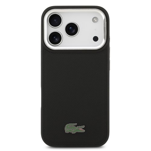 Apple iPhone 17 Pro Kılıf Lacoste Orjinal Lisanslı M-safe Şarj Özellikli PU Pike Desenli Standlı Metal Logolu Kapak