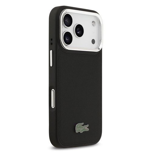 Apple iPhone 17 Pro Kılıf Lacoste Orjinal Lisanslı M-safe Şarj Özellikli PU Pike Desenli Standlı Metal Logolu Kapak