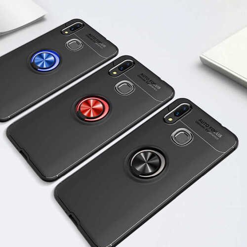 Galaxy A10S Kamera Korumalı Yüzüklü Standlı Manyetikli Kılıf