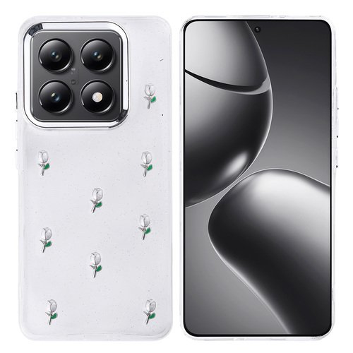 Xiaomi 14T Pro Kılıf Airbag Tasarımlı Simli Şeffaf Kutup Kapak