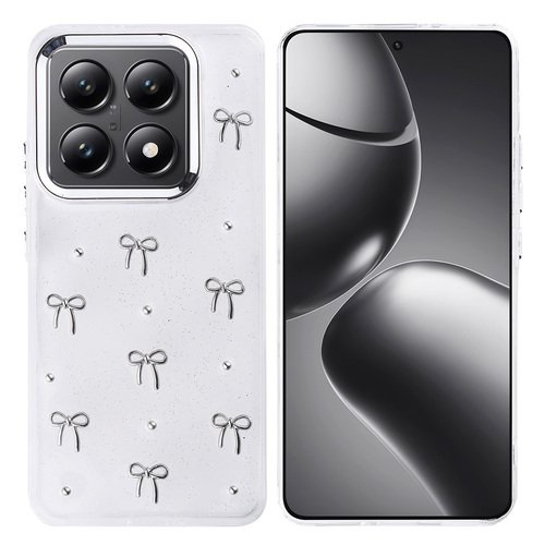 Xiaomi 14T Pro Kılıf Airbag Tasarımlı Simli Şeffaf Kutup Kapak