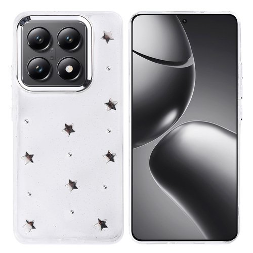 Xiaomi 14T Pro Kılıf Airbag Tasarımlı Simli Şeffaf Kutup Kapak