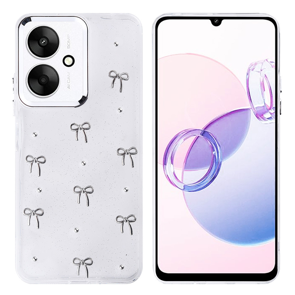 Xiaomi Poco C65 Kılıf Airbag Tasarımlı Simli Şeffaf Kutup Kapak