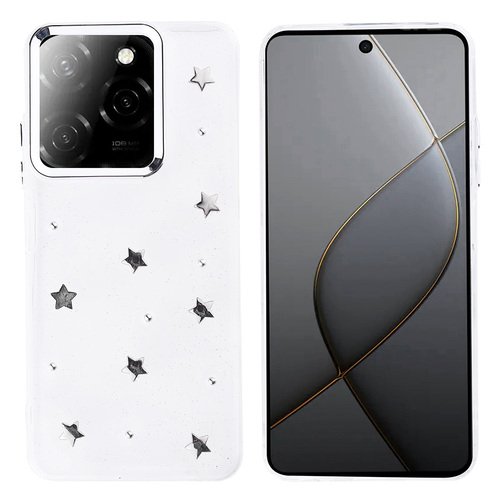 Tecno Spark 20 Pro 5G Kılıf Airbag Tasarımlı Simli Şeffaf Kutup Kapak