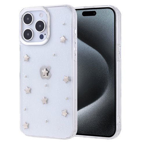 iPhone 15 Pro Max Kılıf Airbag Tasarımlı Simli Şeffaf Kutup Kapak