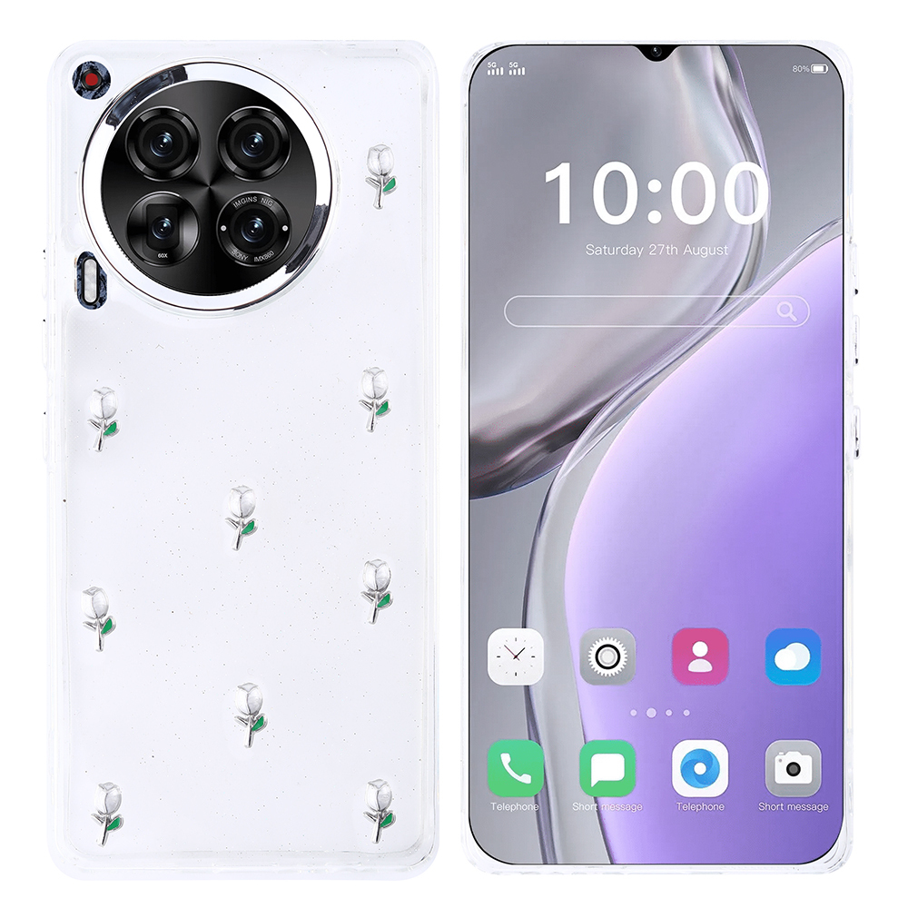 Tecno Kılıf Airbag Tasarımlı Simli Şeffaf Kutup Kapak