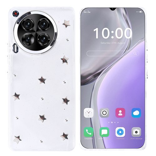 Tecno Kılıf Airbag Tasarımlı Simli Şeffaf Kutup Kapak