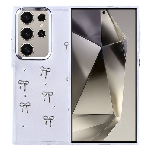 Galaxy S24 Ultra Kılıf Airbag Tasarımlı Simli Şeffaf Kutup Kapak
