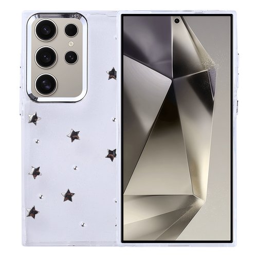 Galaxy S24 Ultra Kılıf Airbag Tasarımlı Simli Şeffaf Kutup Kapak