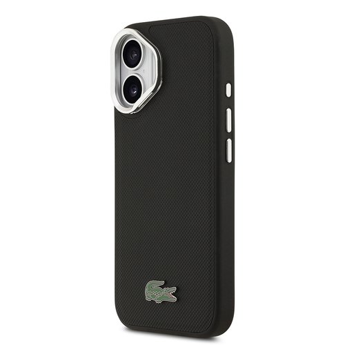 Apple iPhone 17 Kılıf Lacoste Orjinal Lisanslı M-safe Şarj Özellikli PU Pike Desenli Standlı Metal Logolu Kapak