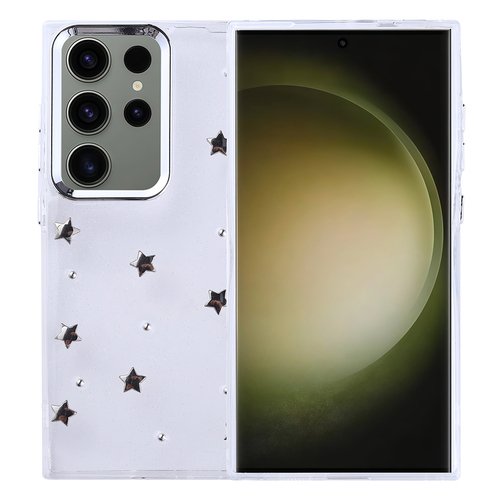 Galaxy S25 Ultra Kılıf Airbag Tasarımlı Simli Şeffaf Kutup Kapak