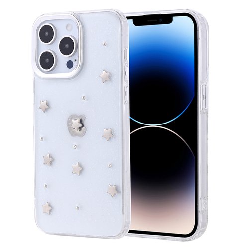 iPhone 14 Pro Kılıf Airbag Tasarımlı Simli Şeffaf Kutup Kapak