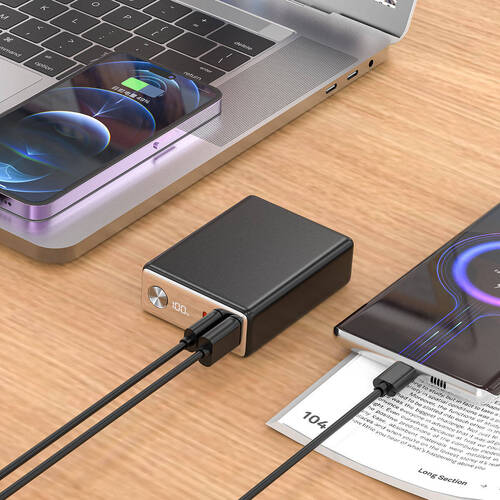 Taşınabilir Powerbank Wiwu Wi-P005 Rock LED Ekranlı PD 20W 10000mAh Siyah