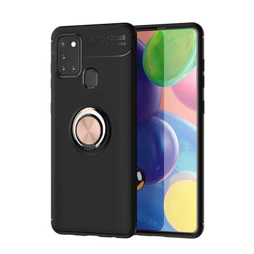 Galaxy A21S Yüzüklü Standlı Manyetikli Kamera Çıkıntılı Kılıf