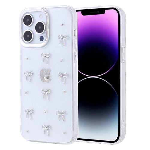 iPhone 14 Pro Max Kılıf Airbag Tasarımlı Simli Şeffaf Kutup Kapak