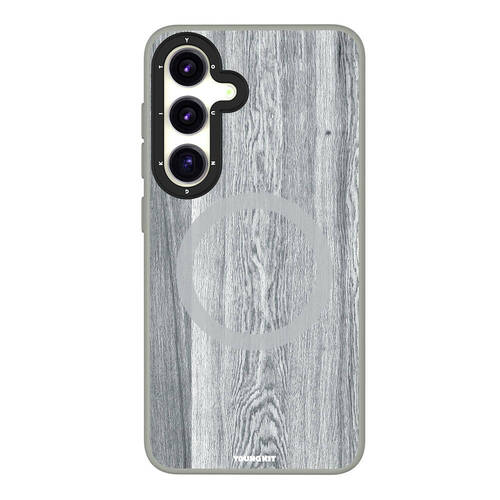 Galaxy S24 Kılıf Magsafe Şarj Özellikli Sararmaya Dayanıklı Youngkit Wood Forest Serisi Kapak