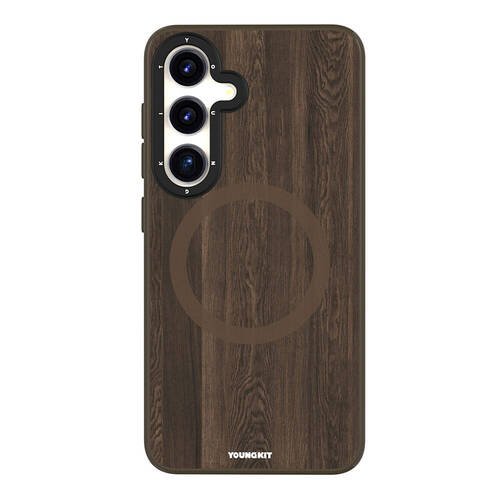 Galaxy S24 Kılıf Magsafe Şarj Özellikli Sararmaya Dayanıklı Youngkit Wood Forest Serisi Kapak