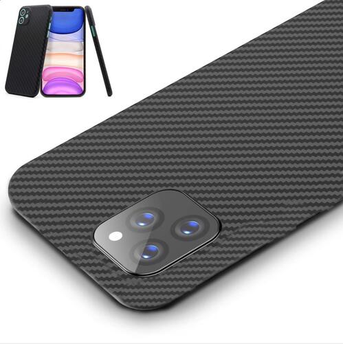 iPhone 11 6.1 Kamera Korumalı Ultra İnce Karbon Fiber PP Kılıf