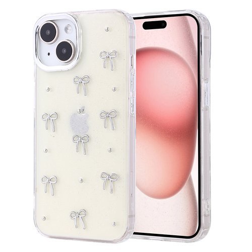 iPhone 15 Kılıf Airbag Tasarımlı Simli Şeffaf Kutup Kapak