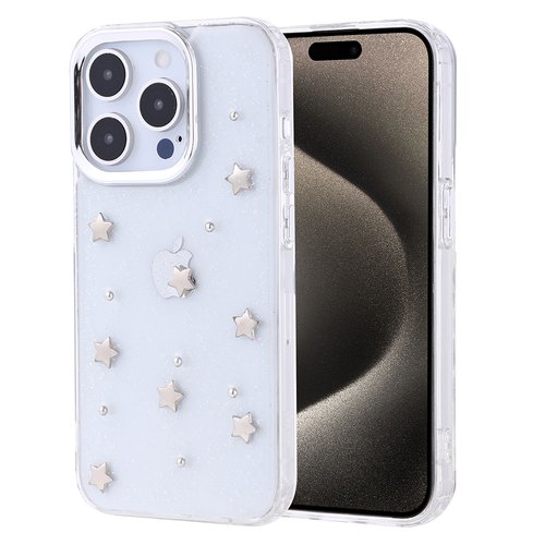 iPhone 15 Pro Kılıf Airbag Tasarımlı Simli Şeffaf Kutup Kapak