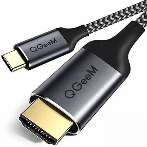 Qgeem QG-UA09 Type-C To HDMI Kablo 180 cm 4K 60Hz Görüntü Aktarım Kablosu Tak & Çalıştır