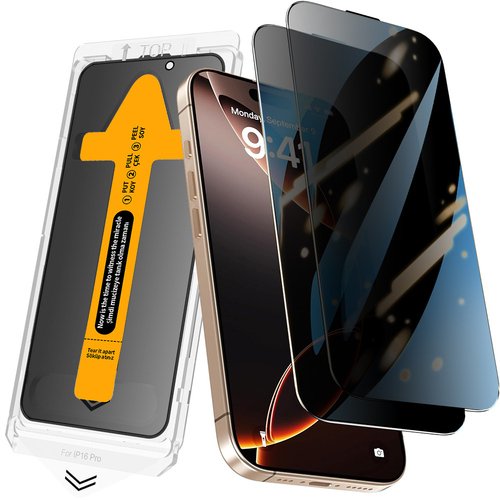 iPhone 14 Privacy Hayalet Temperli 2.5D Oliv Cam Ekran Koruyucu + Kolay Uygulama Aparatı
