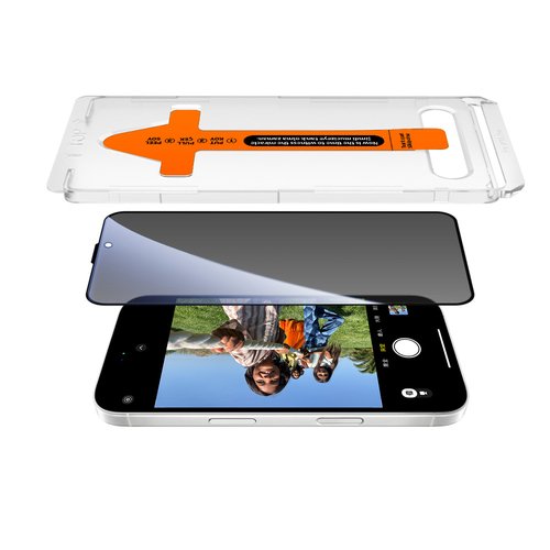 iPhone 14 Privacy Hayalet Temperli 2.5D Oliv Cam Ekran Koruyucu + Kolay Uygulama Aparatı