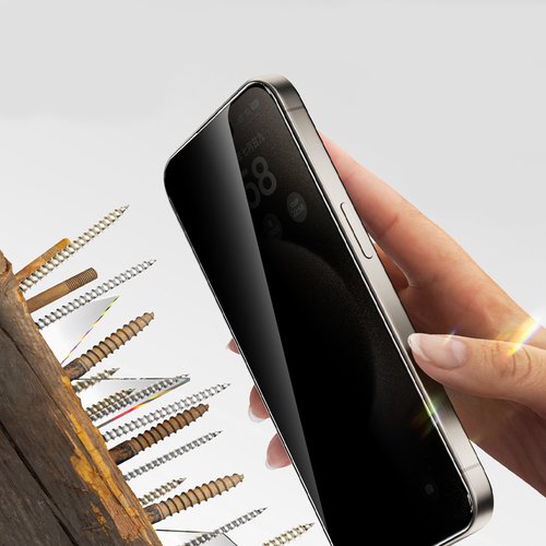 iPhone 14 Privacy Hayalet Temperli 2.5D Oliv Cam Ekran Koruyucu + Kolay Uygulama Aparatı
