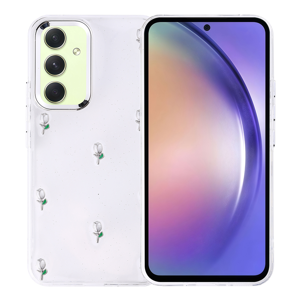 Galaxy A54 Kılıf Airbag Tasarımlı Simli Şeffaf Kutup Kapak