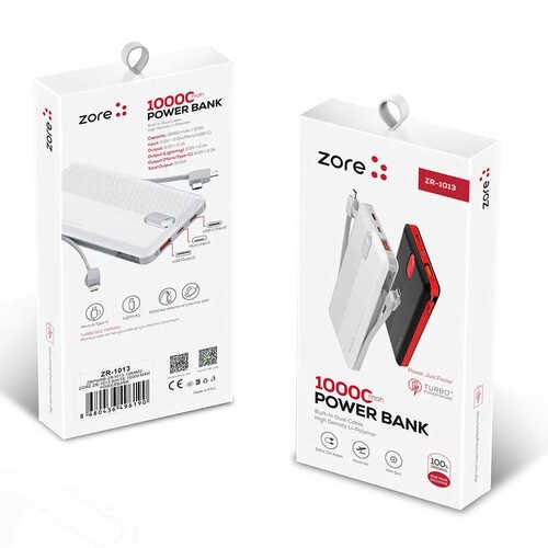 Dahili Lightning Type-c Micro Çıkışlı 10000 Mah Zore Powerbank