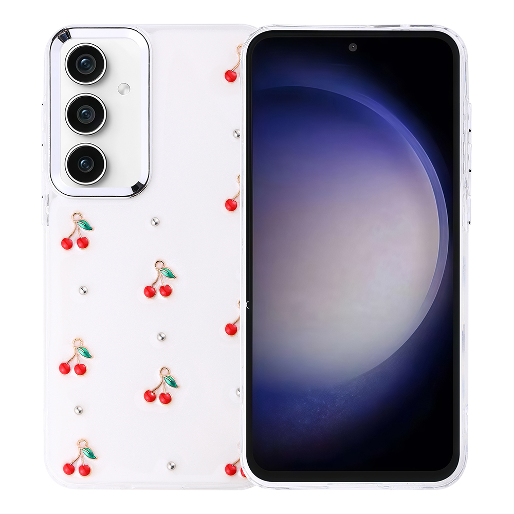 Galaxy S23 FE Kılıf Airbag Tasarımlı Simli Şeffaf Kutup Kapak