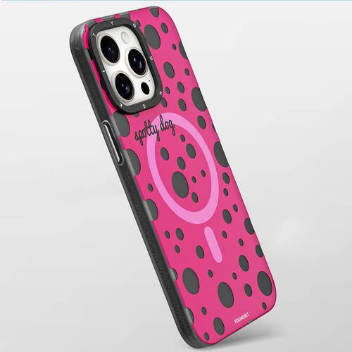 Apple iPhone 15 Pro Kılıf Magsafe Şarj Özellikli Polka Dot Desenli Youngkit Spots Serisi Kapak