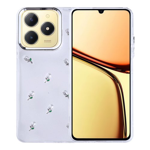 Realme C61 Kılıf Airbag Tasarımlı Simli Şeffaf Kutup Kapak