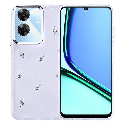 Realme Note 60 Kılıf Airbag Tasarımlı Simli Şeffaf Kutup Kapak