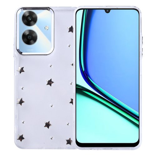 Realme Note 60 Kılıf Airbag Tasarımlı Simli Şeffaf Kutup Kapak