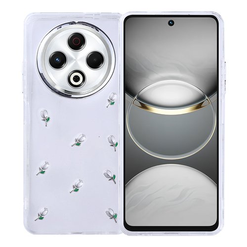 Tecno Spark 30 4G Kılıf Airbag Tasarımlı Simli Şeffaf Kutup Kapak