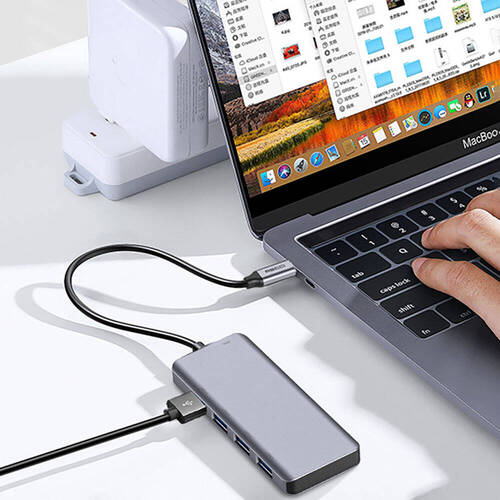 Recci RH06 Type-C to 4 USB3.0/Micro Bağlantı Özellikli 5in1 USB Çoğaltıcı Hub