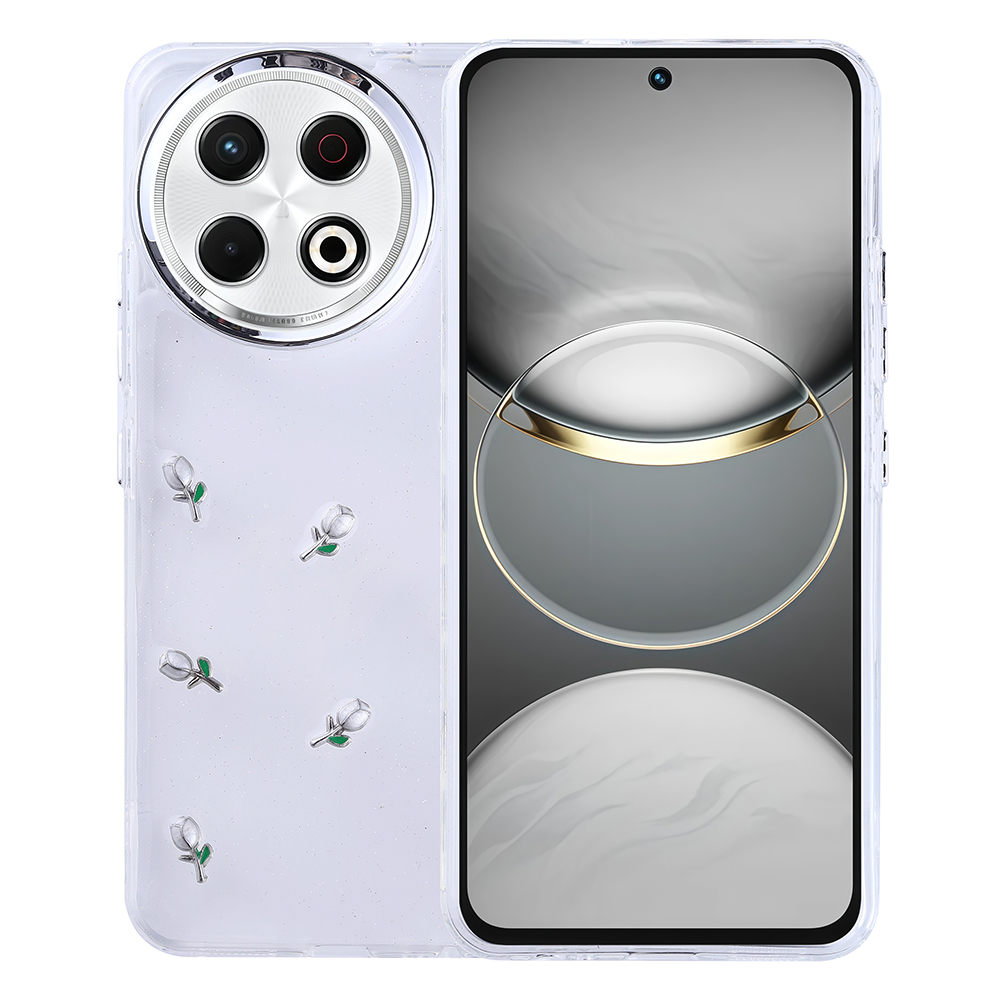 Tecno Spark 30 Pro Kılıf Airbag Tasarımlı Simli Şeffaf Kutup Kapak