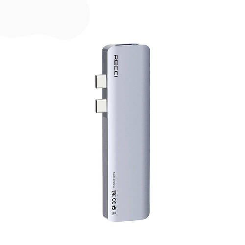 Recci RH08 Type-C to Type-C/SD/TF/USB3.0/USB2.0/HDMI/Thunderbolt 3 Bağlantılı 7in2 Hub