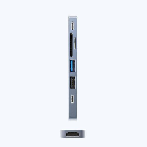 Recci RH08 Type-C to Type-C/SD/TF/USB3.0/USB2.0/HDMI/Thunderbolt 3 Bağlantılı 7in2 Hub