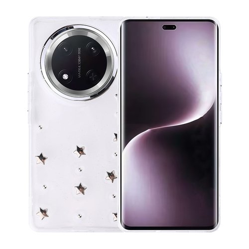 Honor Magic 7 Lite Kılıf Airbag Tasarımlı Simli Şeffaf Kutup Kapak