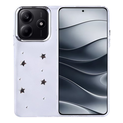 Xiaomi Redmi Note 14 4G Kılıf Airbag Tasarımlı Simli Şeffaf Kutup Kapak