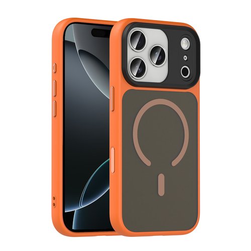 iPhone 17 Pro Max Kılıf Mat Arka Yüzey Wireless Şarj Özellikli Flet Magsafe Kapak