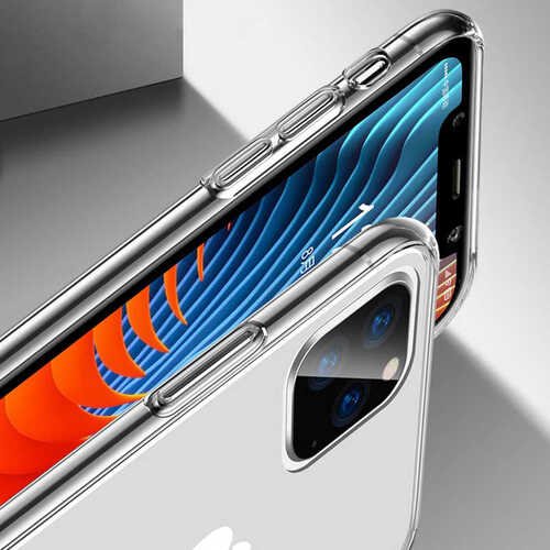 iPhone 11 Pro Max Kılıf İnce ve Esnek Şeffaf Süper Silikon