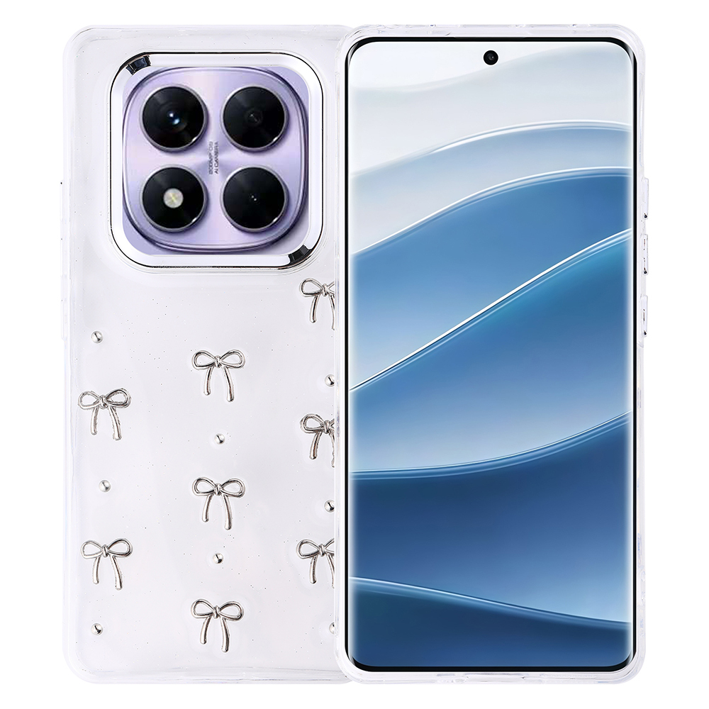 Xiaomi Redmi Note 14 Pro Plus Kılıf Airbag Tasarımlı Simli Şeffaf Kutup Kapak