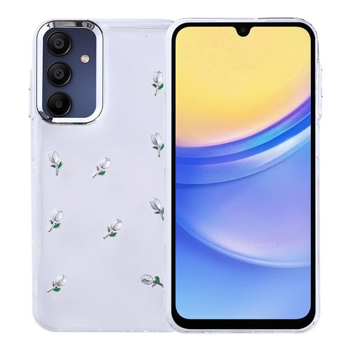 Galaxy A15 Kılıf Airbag Tasarımlı Simli Şeffaf Kutup Kapak