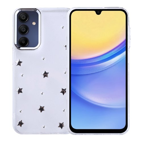 Galaxy A15 Kılıf Airbag Tasarımlı Simli Şeffaf Kutup Kapak